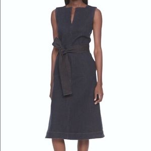 Banana Republic notch collar stretch denim midi